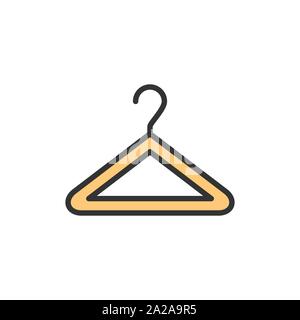 Vector hanger flat color line icon. Isolated on white background Stock Vector