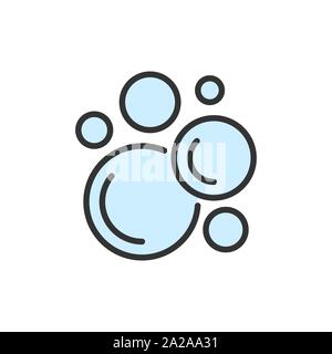 Vector washing bubbles flat color line icon Stock Vector