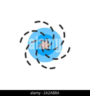 Vector black hole flat color line icon. Stock Vector