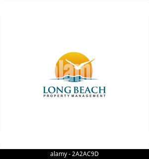 modern logo for long beach Stock Vector