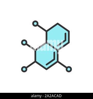 Vector molecule, atom, dna flat color line icon. Stock Vector