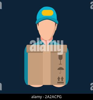 courier delivery service man avatar vector illustration Stock Vector