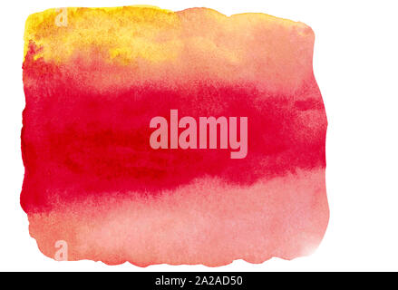 Watercolor brushstroke in autumn color isolated on white bakground. Stock Photo