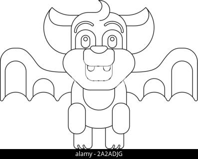 Halloween Cute Vampire Bat Cartoon Stock Vector