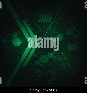Digital work on a dark green background. Stock Vector