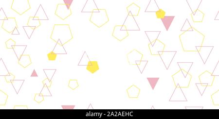 Seamless pattern from different triangles and pentagons. Vector illustration. Isolated elements on a white background. Stock Vector