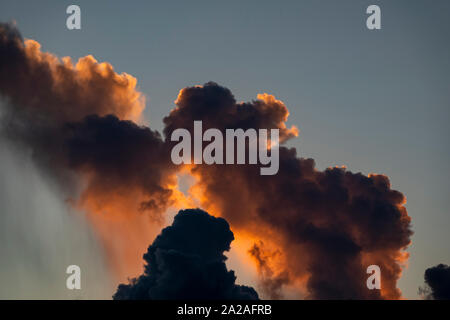 Tropical cloud formations at sunset in Bermuda Stock Photo