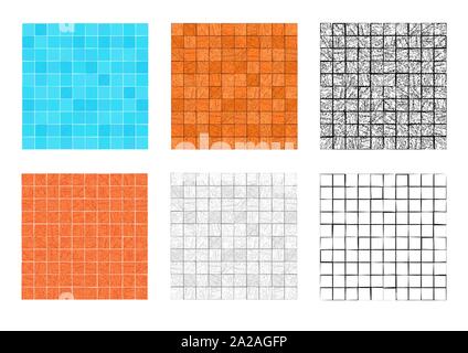 Seamless square stone pattern for floor and wall, vector art Stock Vector