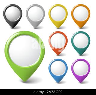 Set of round 3D pointers with place for your content - check my portfolio for more Stock Vector