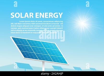 Solar energy in sunny day with space as background, vector Stock Vector