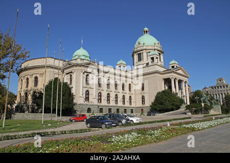 The House of the National Assembly of the Republic of Serbia Building (The House of parliament), 13 Nikola Pasic Square, Belgrade, Serbia. Stock Photo