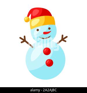 Illustration of funny snowman. Stock Vector