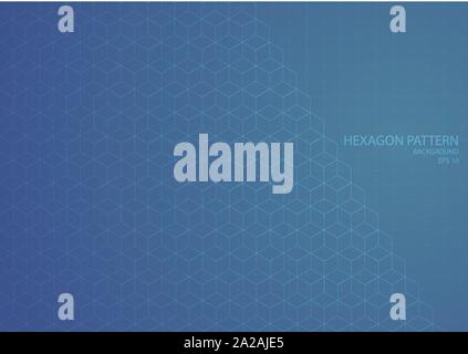 Hexagon pattern background modern grid design line abstract art style. vector illustration Stock Vector