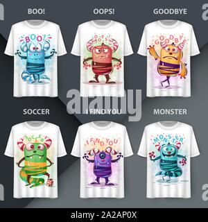 Set character - monster cartoon monster Stock Vector