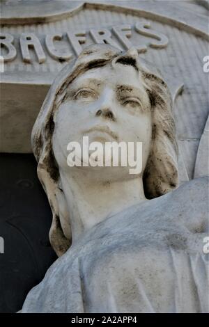 Face sculpture in La Recoleta, Buenos Aires Stock Photo