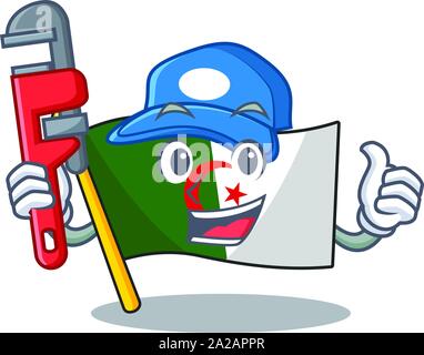 Plumber flag algeria are stored mascot bag Stock Vector