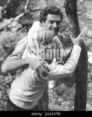 The German actress Hildegard Knef with her second husband, the English actor and the director David Cameron-Palastanga. Stock Photo