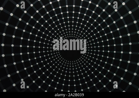 Optical illusion, white dots on black background Stock Photo