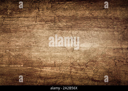 Dark Brown Wood Texture with Scratches as Background Stock Photo