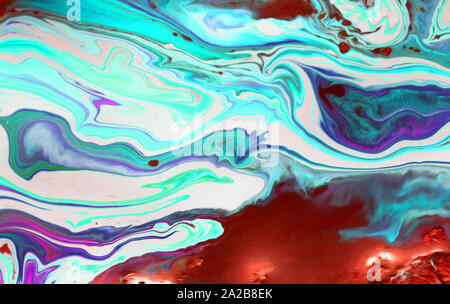 Rainbow colors created by soap, bubble,wall art, colors mixsigne from oil makes can use background,Fancy Dream Cloud of oil mixed. Stock Photo