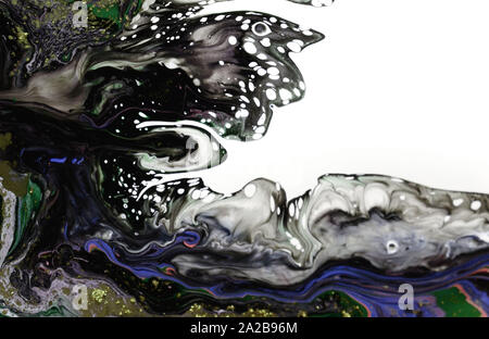 Vector black and white marbled abstract background. Liquid pattern. Grunge vector texture Stock Photo