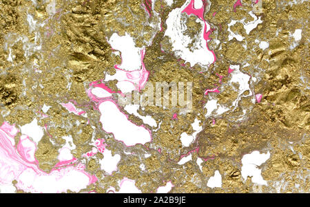art abstract grunge golden background. Fragment of an original painting. Oil on canvas Stock Photo
