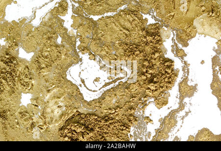 art abstract grunge golden background. Fragment of an original painting. Oil on canvas Stock Photo