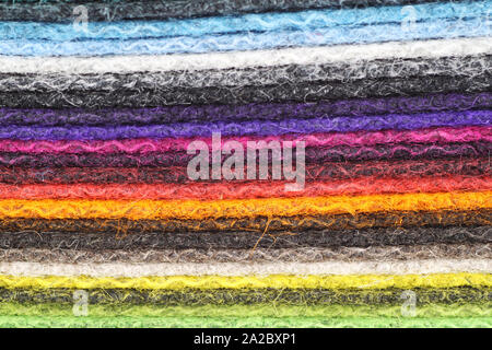 A pile of multicolored sheets of felt Stock Photo