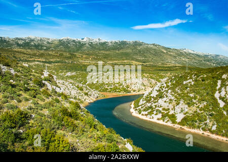 Beautiful nature landscape, canyon of Zrmanja river in Dalmatia, Croatia Stock Photo