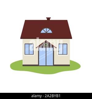 Vector illustration of cartoon house icon isolated on white background. Stock Vector