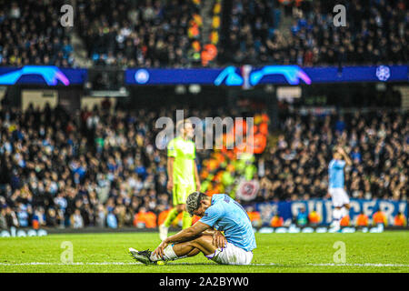 Sergio Aguero (Manchester City) during the UEFA Champions League group match between Manchester City and Dinamo Zagreb at the Etihad Stadium, Manchester, England on 1 October 2019. Photo by James  Gill. Stock Photo