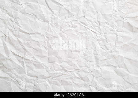 Old white crumpled paper sheet Stock Photo