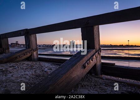 West Beach view over Littlehampton at Dawn Stock Photo