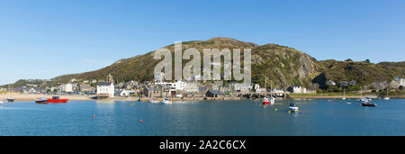 Barmouth North Wales coast town in Gwynedd on the edge of the Snowdonia National Park panoramic view Stock Photo