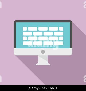 Firewall monitor icon. Flat illustration of firewall monitor vector icon for web design Stock Vector