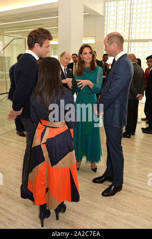The Duke and Duchess of Cambridge talk to guests during a special event hosted by the Aga Khan ahead of their official visit to Pakistan, at the Aga Khan Centre in King's Cross, London. PA Photo. Picture date: Wednesday October 2, 2019. See PA story ROYAL AgaKhan. Photo credit should read: Jeff Spicer/PA Wire Stock Photo