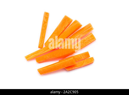 Carrot Sticks, raw Carrot slices isolated on white Background Stock Photo