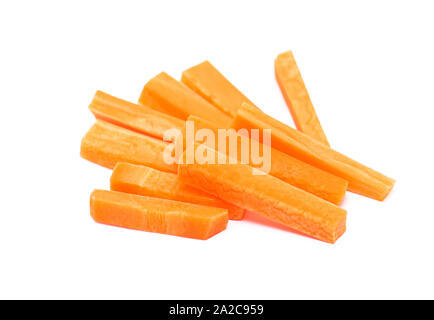 Carrot Sticks, raw Carrot slices isolated on white Background Stock Photo