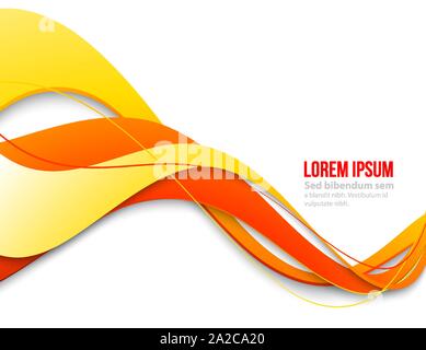 Abstract curved lines background. Template brochure design Stock Vector
