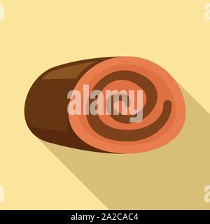 Bakery sweet roulette icon. Flat illustration of bakery sweet roulette vector icon for web design Stock Vector