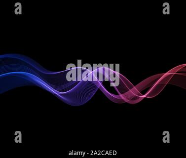 Abstract curved lines background. Template brochure design Stock Vector