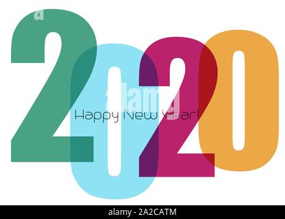 Happy new year greeting card with number 2020 Stock Vector