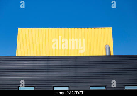 Top of a modern building against blue sky, Tallinn, Estonia Stock Photo