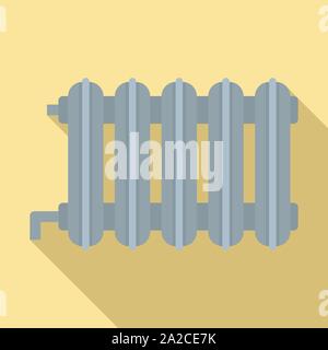 Room radiator icon. Flat illustration of room radiator vector icon for web design Stock Vector