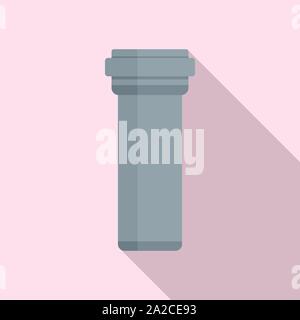 Plumbing plastic pipe icon. Flat illustration of plumbing plastic pipe vector icon for web design Stock Vector