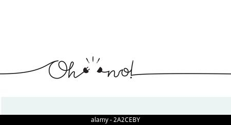 Fall, decline, break down, fail concept. Oh no words Stock Vector