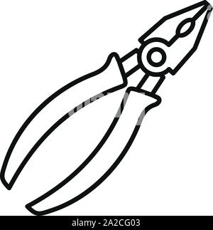 Plumber pliers icon. Outline plumber pliers vector icon for web design isolated on white background Stock Vector