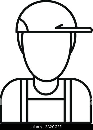 Plumber avatar icon. Outline plumber avatar vector icon for web design isolated on white background Stock Vector