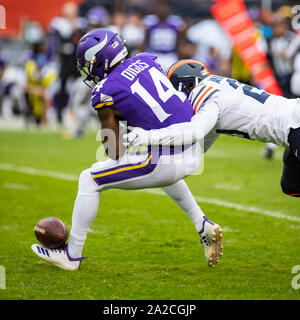 Minnesota Vikings' Stefon Diggs during the International Series NFL match  at Twickenham, London. PRESS ASSOCIATION Photo. Picture date: Sunday  October 29, 2017. See PA story GRIDIRON London. Photo credit should read:  Simon