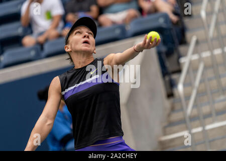 Simona Halep of  Romania competing in the first round of the 2019 US Open Tennis Stock Photo